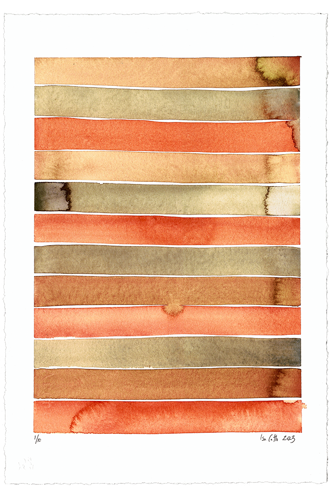 fine art print of earth tone watercolor strokes
