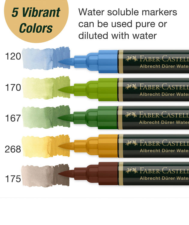 Albrecht Dürer Watercolor Markers, Plein Air - Wallet of 5