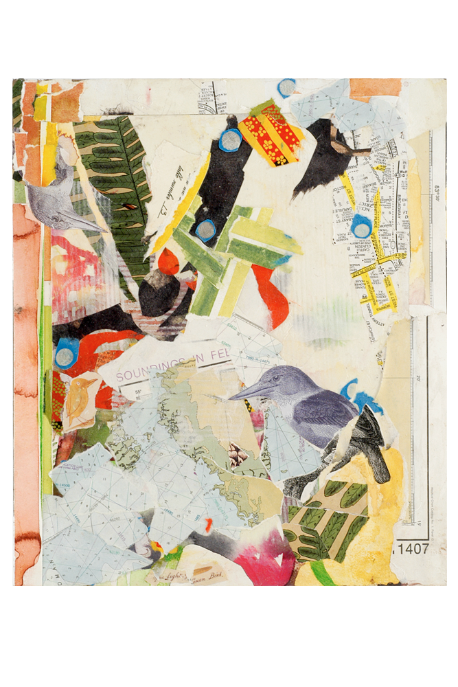 mixed media piece strange bird