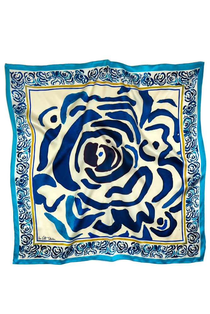 Patterned silk scarf deals